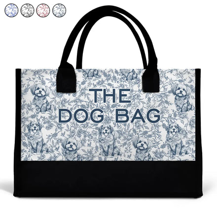 The Dog Bag Chinoiserie Toile - Personalized Canvas Tote Bag
