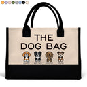 Pet Mom,Cat Lovers,Pet Lovers,Dog Lovers,Cat Mom,Dog Mom,Happy - The Dog Bag Color Stick Figure Dog Cat - Personalized Canvas Tote Bag
