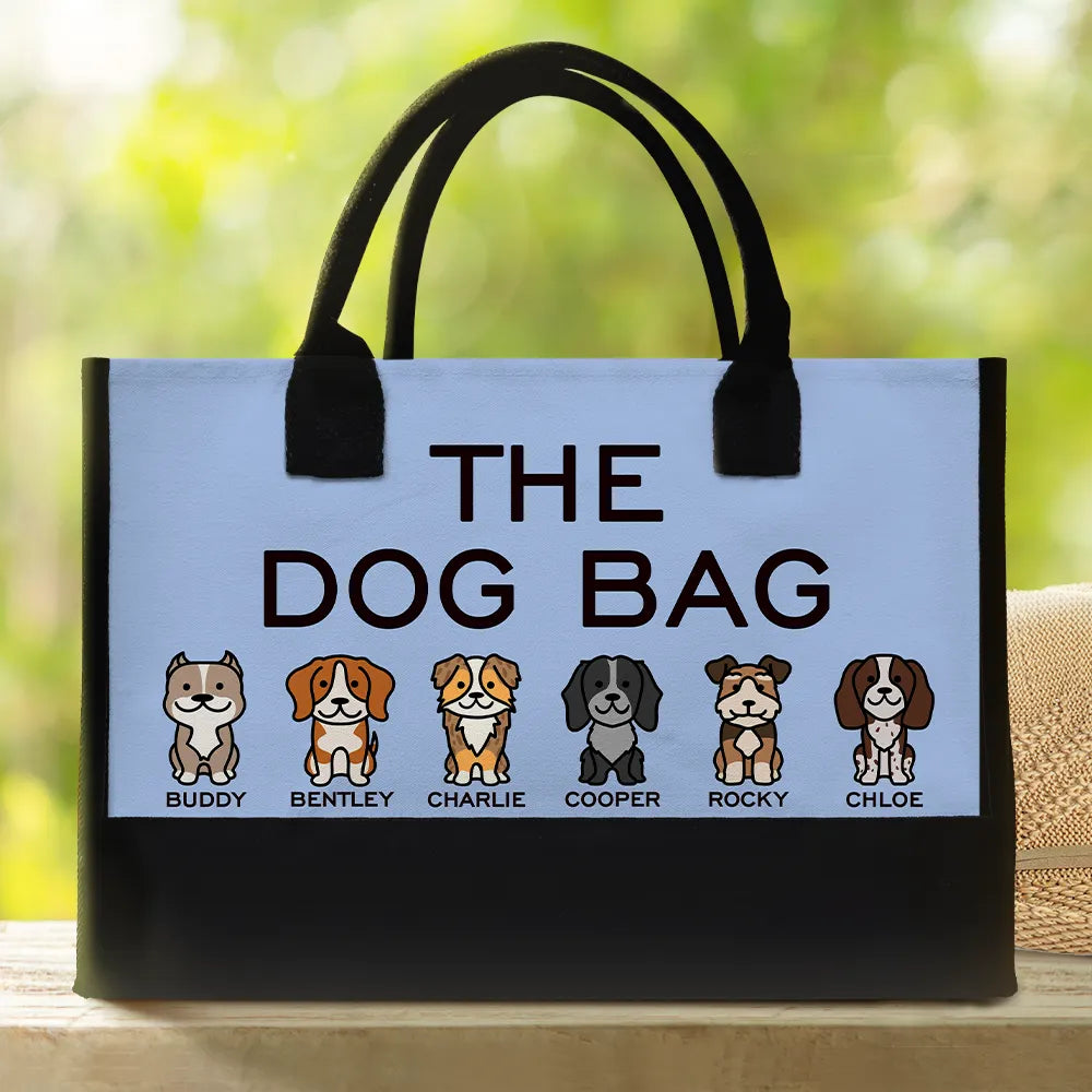Pet Mom,Cat Lovers,Pet Lovers,Dog Lovers,Cat Mom,Dog Mom,Happy - The Dog Bag Color Stick Figure Dog Cat - Personalized Canvas Tote Bag