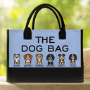 Pet Mom,Cat Lovers,Pet Lovers,Dog Lovers,Cat Mom,Dog Mom,Happy - The Dog Bag Color Stick Figure Dog Cat - Personalized Canvas Tote Bag