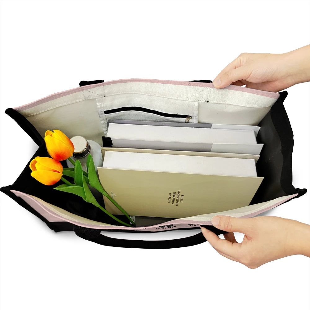 Pet Mom,Cat Lovers,Pet Lovers,Dog Lovers,Cat Mom,Dog Mom,Happy - The Dog Bag Color Stick Figure Dog Cat - Personalized Canvas Tote Bag