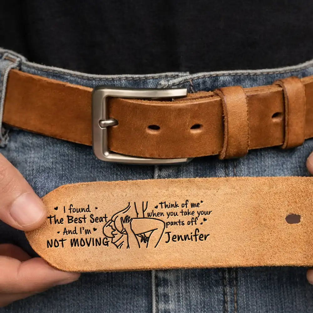 Gift For Husband,Gift For Boyfriend,Gift For Couples,Funny - The Face I Want To Sit On Spicy Couple - Personalized Cowhide Leather Belt