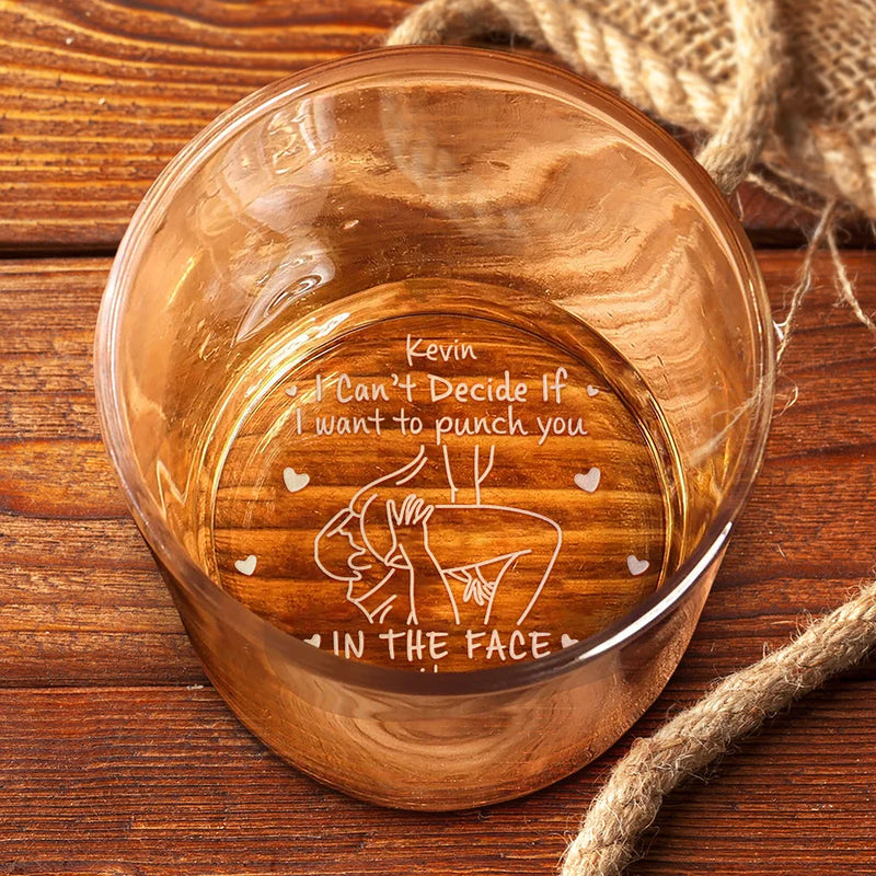 Gift For Husband,Gift For Boyfriend,Gift For Couples,Funny - The Face I Want To Sit On Spicy Couple - Personalized Engraved Whiskey Glass