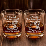 Gift For Husband,Gift For Boyfriend,Gift For Couples,Funny - The Face I Want To Sit On Stick Figures Funny Couple - Personalized Whiskey Glass