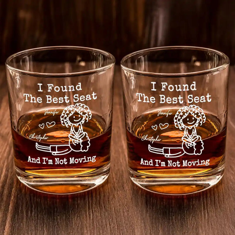 Gift For Husband,Gift For Boyfriend,Gift For Couples,Funny - The Face I Want To Sit On Stick Figures Funny Couple - Personalized Whiskey Glass