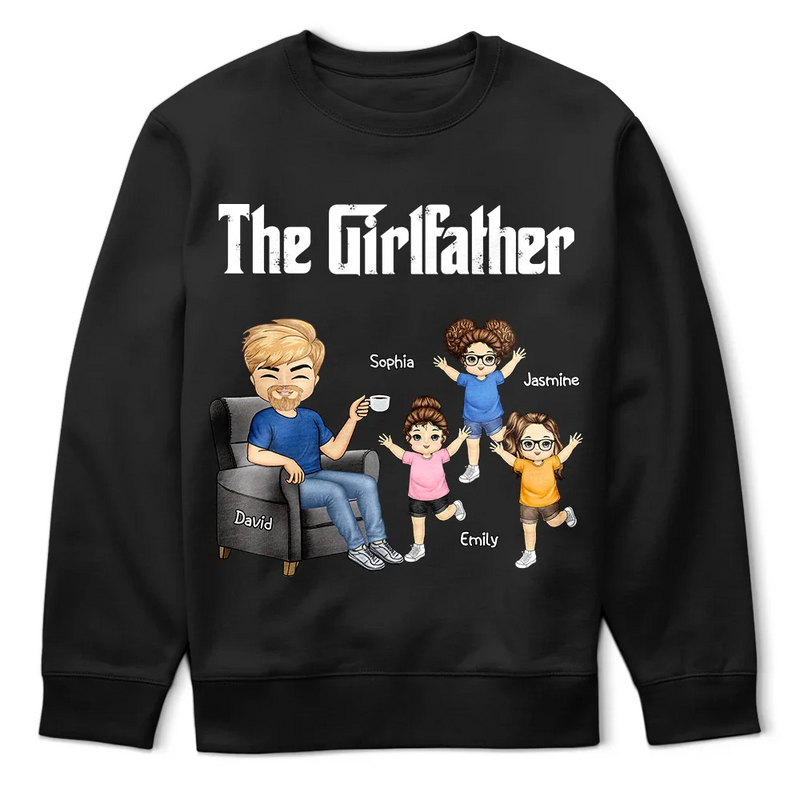 Gift For Father, Dad - Daughters (Young), Happy - The Girlfather - Personalized T Shirt