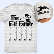 Gift For Father,Golf,Non-Eng,Icon,Proud - The Golf Father - Personalized Full Print T Shirt