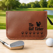 Gift For Men,Gift For Father,Golf,Sport Dad,Dad's Hobby,Gift For Husband,Gift For Couples,Non-Eng,Icon,Adorable - The Golf Father With Kids' Names - Personalized Leather Golf Bag