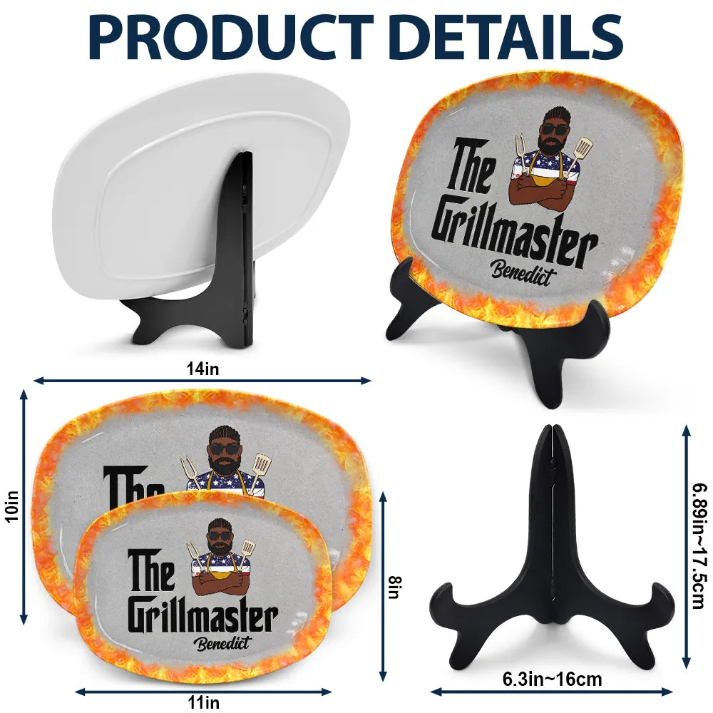 Grilling, Gift For Father, Happy - The GrillFather Master - Personalized Plate