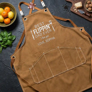 Gift For Father, Gift For Grandpa, Gift For Men, Grilling, Humorous - The Grillfather Best Flipping Dad Ever - Personalized Embroidered Apron