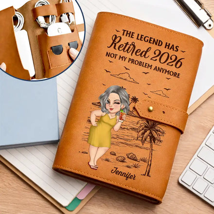 The Legend Has Retired Turban Woman Man - Personalized Leather Cable Bag