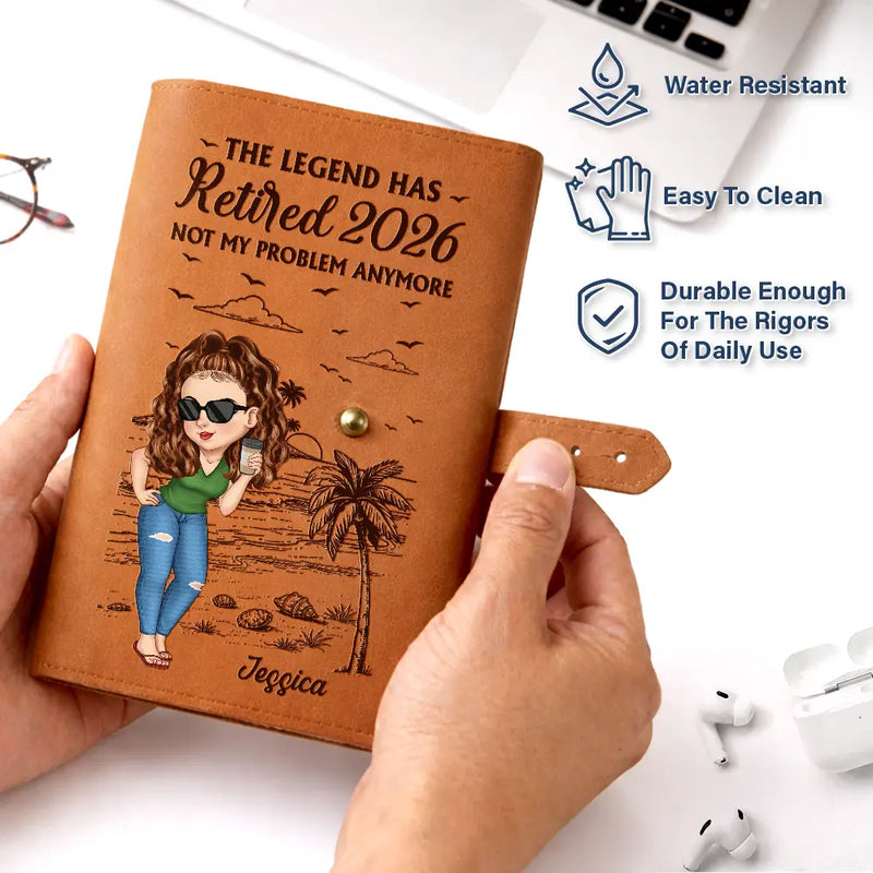 Retirement,Gift For Men,Gift For Women,Happy - The Legend Has Retired Turban Woman Man - Personalized Leather Cable Bag