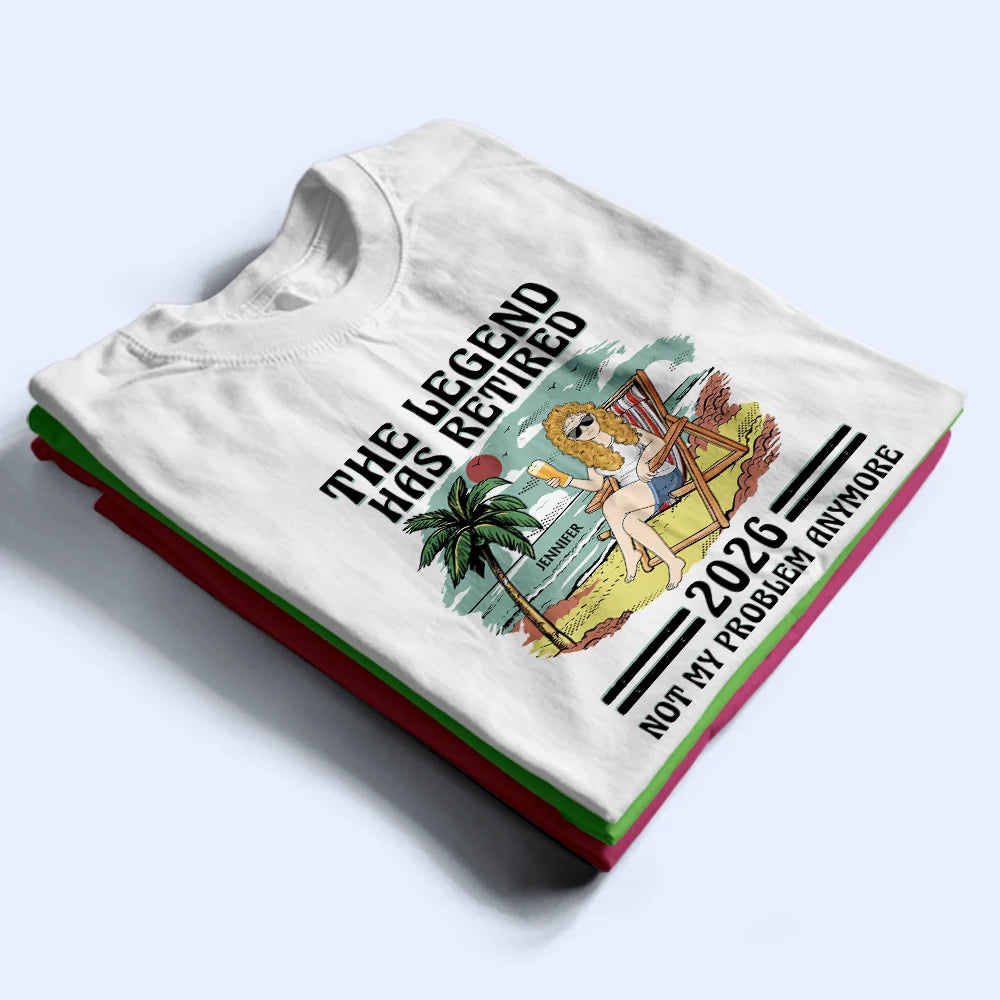 The Legend Has Retired Vintage - Retirement Gift For Beach Lovers, Dad, Mom, Grandpa, Grandma - Personalized T Shirt