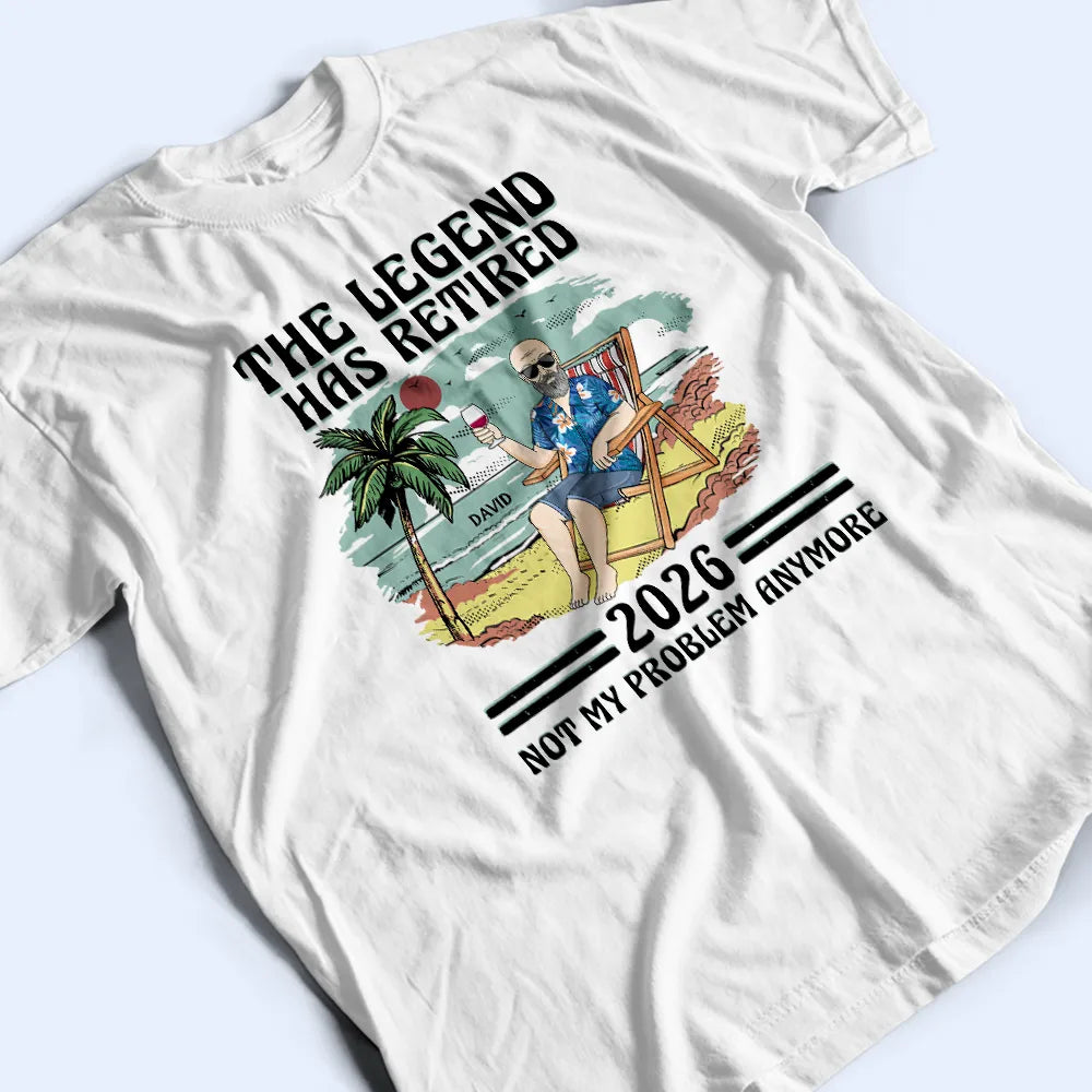 The Legend Has Retired Vintage - Retirement Gift For Beach Lovers, Dad, Mom, Grandpa, Grandma - Personalized T Shirt