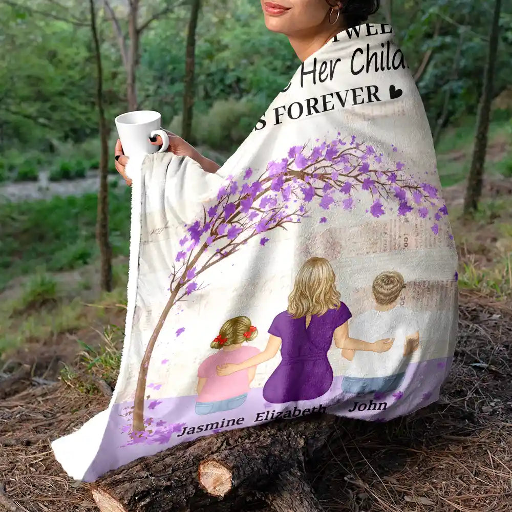 Gift For Women,Gift For Mother,Single Mom,Mom - Daughters (Adult),Mom - Daughters (Young),Mom - Sons,Mom - Children,Love - The Love Between A Mother & Her Daughters Sons - Personalized Fleece Blanket, Sherpa Blanket