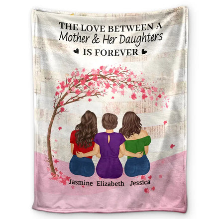 The Love Between A Mother & Her Daughters Sons - Personalized Fleece Blanket, Sherpa Blanket