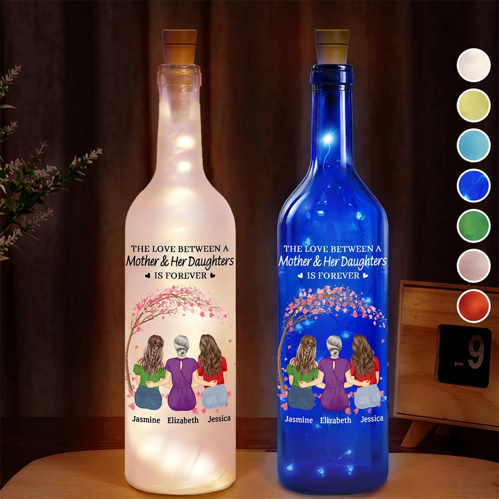 The Love Between A Mother & Her Daughters Sons - Personalized Bottle Light