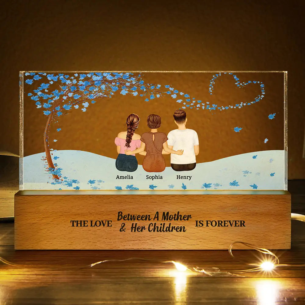 Gift For Women,Gift For Mother,Single Mom,Mom,Daughters,Sons,Children,Love - The Love Between A Mother & Her Daughters Sons - Personalized Rectangle LED Light