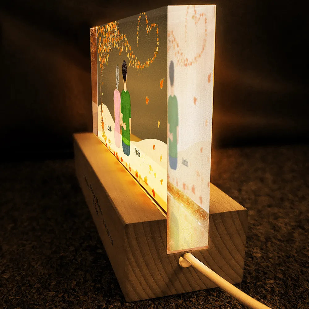 Gift For Women,Gift For Mother,Single Mom,Mom,Daughters,Sons,Children,Love - The Love Between A Mother & Her Daughters Sons - Personalized Rectangle LED Light