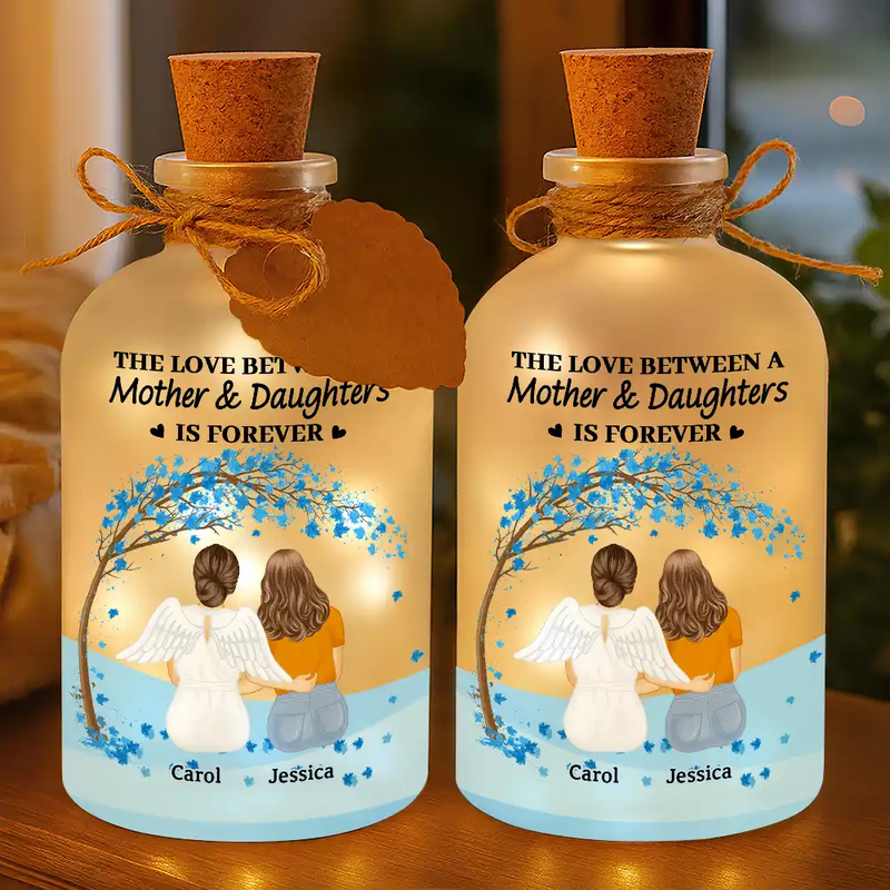 Gift For Women,Gift For Mother,Single Mom,Mom - Daughters (Adult),Mom - Daughters (Young),Mom - Sons,Mom - Children,Love - The Love Between A Mother & Her Daughters Sons - Personalized Short Bottle Light
