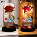 Mom - Daughters (Adult),Gift For Mother,Love - The Love Between Mother & Daughters Is Forever - Personalized Everlasting Rose Dome Lamp