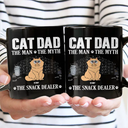 Cat Dad,Pet Lovers,Gift For Father,Playful,Vector - Cat Dad The Man The Myth The Snack Dealer - Personalized Mug