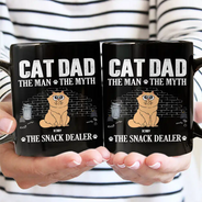Cat Dad,Pet Lovers,Gift For Father,Playful,Vector - Cat Dad The Man The Myth The Snack Dealer - Personalized Mug