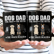 Dog Dad,Pet Lovers,Gift For Father,Playful,Vector - Dog Dad The Man The Myth The Snack Dealer - Personalized Mug
