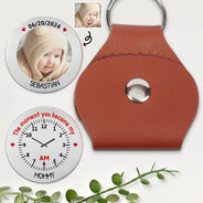 New Mom,New Dad,New baby,Love - The Moment You Became My Mommy Daddy - Personalized Leather Pocket Hug
