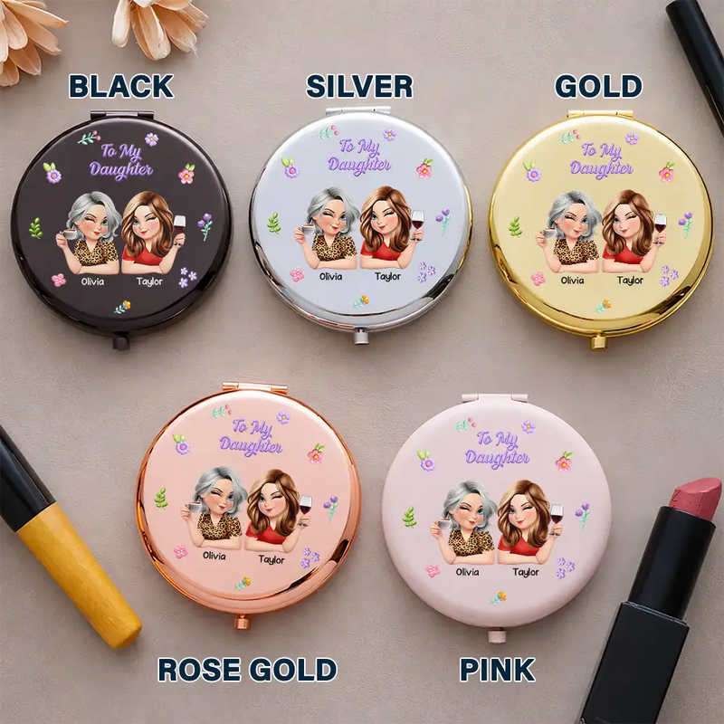 Gift For Daughter,Mom - Daughters (Adult),Happy,New Mom,Gift For Women,Top Market - The Only Thing Better Than Being Your Mother - Personalized Compact Mirror