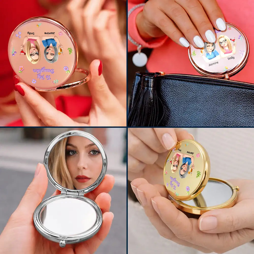 Gift For Daughter,Mom - Daughters (Adult),Happy,New Mom,Gift For Women,Top Market - The Only Thing Better Than Being Your Mother - Personalized Compact Mirror