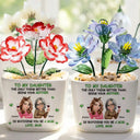 Mom - Daughters (Adult), Gift For Daughter, Love - The Only Thing Better Than Being Your Mother - Personalized Glass Flower Plant Pot