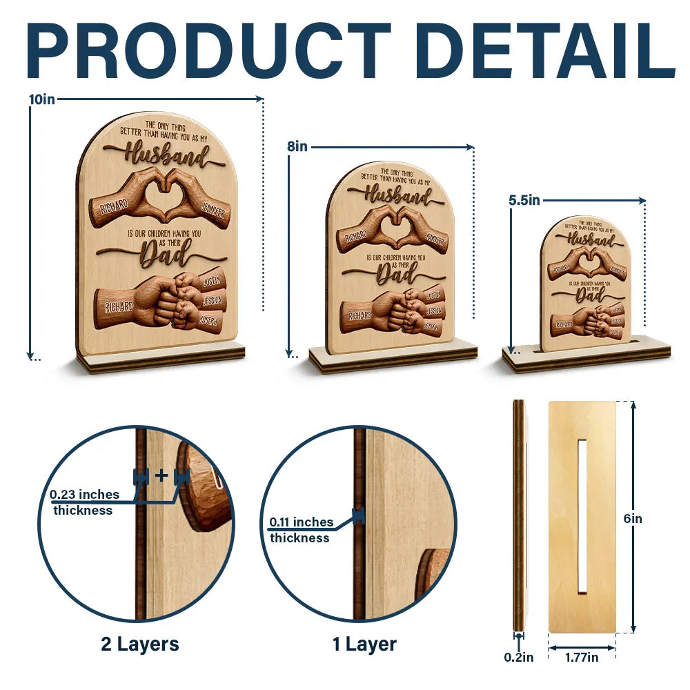 Gift For Father,Top Market,Grateful,Vector - The Only Thing Better Than Having You As Husband - Personalized Custom Shaped Wooden Plaque