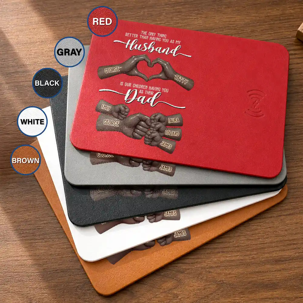 Top Market,Sentimental,Gift For Husband,Gift For Couples,Vector - The Only Thing Better Than Having You As Husband - Personalized Leather Charging Mat