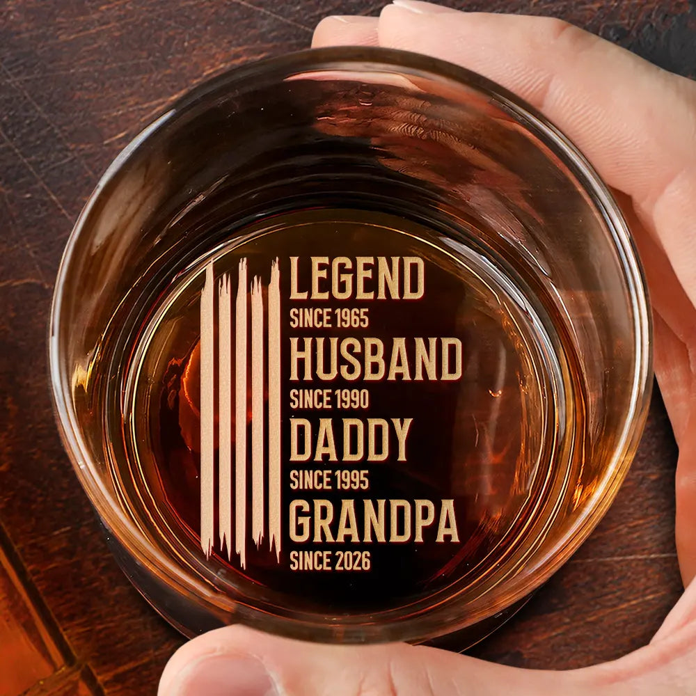 The Original Legend Legend Husband Daddy Grandpa - Personalized Engraved Whiskey Glass