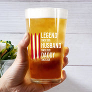 Gift For Father,Gift For Grandpa,Independence Day,Gift For Husband,Afro Dad,Non-Eng,Icon,Proud - The Original Legend Legend Husband Daddy Grandpa - Personalized Beer Glass