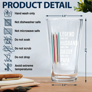 Gift For Father,Gift For Grandpa,Independence Day,Gift For Husband,Afro Dad,Non-Eng,Icon,Proud - The Original Legend Legend Husband Daddy Grandpa - Personalized Beer Glass