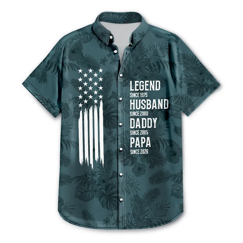 Independence Day,Gift For Grandpa,Proud,Icon - The Original Legend Legend Husband Daddy Grandpa - Personalized Hawaiian Shirt