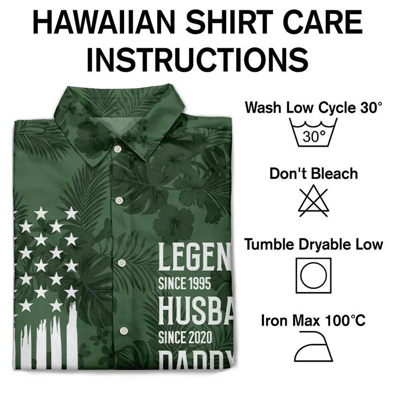 Independence Day,Gift For Grandpa,Proud,Icon - The Original Legend Legend Husband Daddy Grandpa - Personalized Hawaiian Shirt