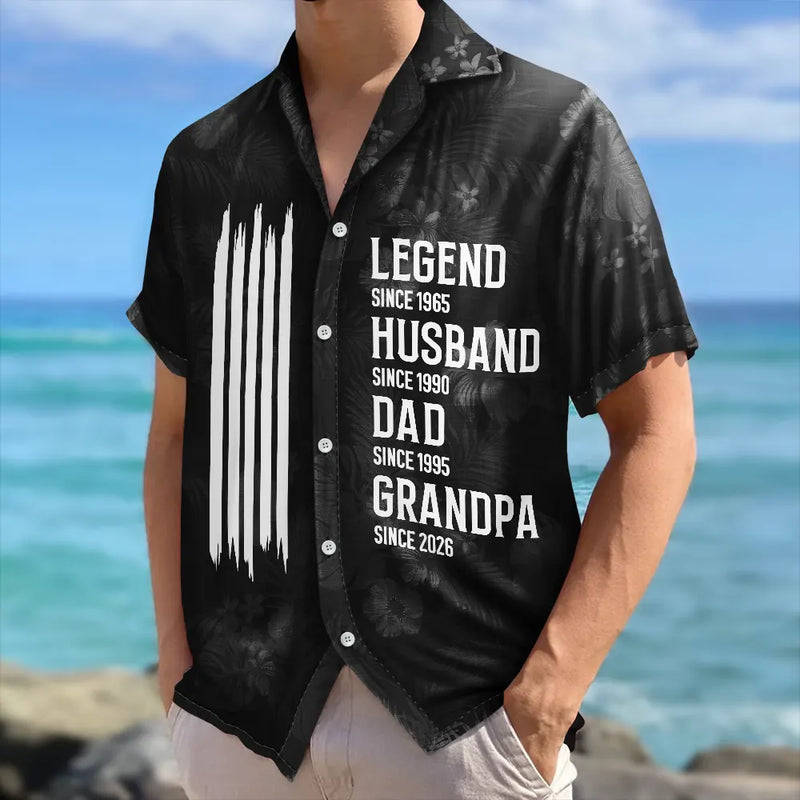 Independence Day,Gift For Grandpa,Proud,Icon - The Original Legend Legend Husband Daddy Grandpa - Personalized Hawaiian Shirt