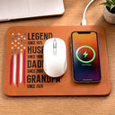 Gift For Father,Gift For Grandpa,Independence Day,Gift For Husband,Afro Dad,Non-Eng,Icon,Proud - The Original Legend Legend Husband Daddy Grandpa - Personalized Leather Charging Mat