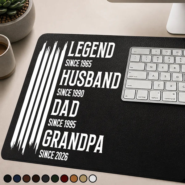 Gift For Father,Gift For Grandpa,Independence Day,Gift For Husband,Afro Dad,Non-Eng,Icon,Proud - The Original Legend Legend Husband Daddy Grandpa - Personalized Leather Desk Mat