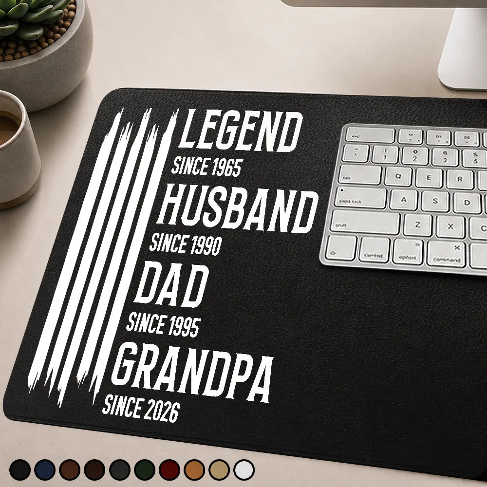 Gift For Father,Gift For Grandpa,Independence Day,Gift For Husband,Afro Dad,Non-Eng,Icon,Proud - The Original Legend Legend Husband Daddy Grandpa - Personalized Leather Desk Mat