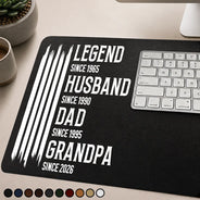 Gift For Father,Gift For Grandpa,Independence Day,Gift For Husband,Afro Dad,Non-Eng,Icon,Proud - The Original Legend Legend Husband Daddy Grandpa - Personalized Leather Desk Mat