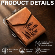 Gift For Father,Independence Day,Proud,Icon - The Original Legend Legend Husband Daddy Grandpa - Personalized Leather Slim Wallet