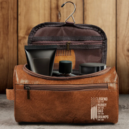 Gift For Father,Gift For Grandpa,Independence Day,Gift For Husband,Afro Dad,Non-Eng,Icon,Proud - The Original Legend Legend Husband Daddy Grandpa - Personalized Leather Toiletry Bag