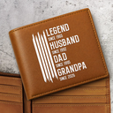 Gift For Father,Gift For Grandpa,Independence Day,Gift For Husband,Afro Dad,Non-Eng,Icon,Proud - The Original Legend Legend Husband Daddy Grandpa - Personalized Leather Wallet