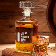Gift For Grandpa,Dad's Hobby,Afro Dad,Gift For Men,Independence Day,Happy,Top Market - The Original Legend Legend Husband Daddy Grandpa - Personalized Square Whiskey Bottle
