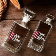 Gift For Grandpa,Dad's Hobby,Afro Dad,Gift For Men,Independence Day,Happy,Top Market - The Original Legend Legend Husband Daddy Grandpa - Personalized Square Whiskey Bottle
