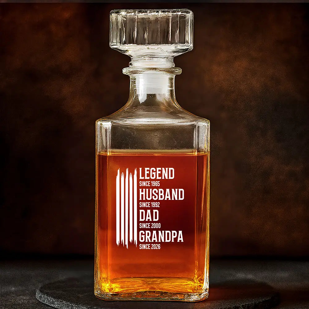 Gift For Grandpa,Dad's Hobby,Afro Dad,Gift For Men,Independence Day,Happy,Top Market - The Original Legend Legend Husband Daddy Grandpa - Personalized Square Whiskey Bottle
